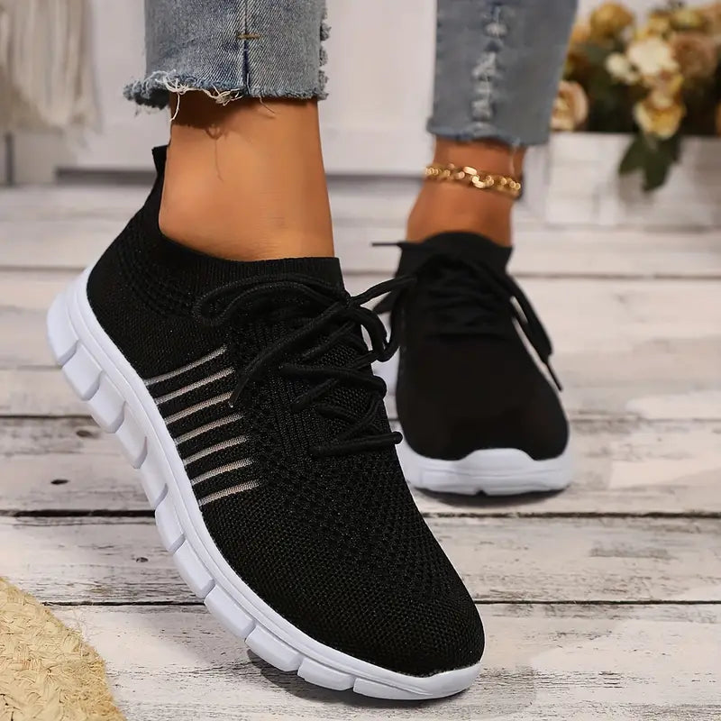 Women's Solid Color Lightweight Breathable Mesh Sneakers Trainers