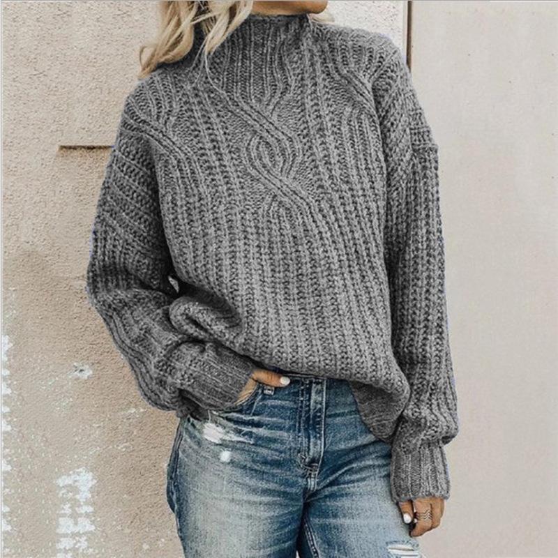 SOLID COLOR KNITTED SWEATER