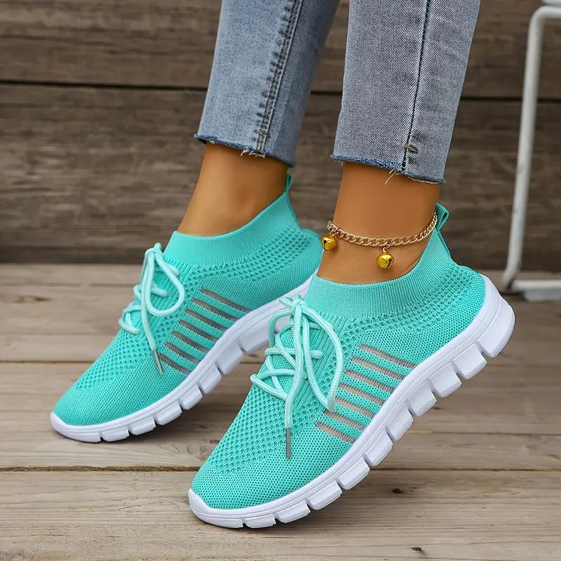 Women's Solid Color Lightweight Breathable Mesh Sneakers Trainers