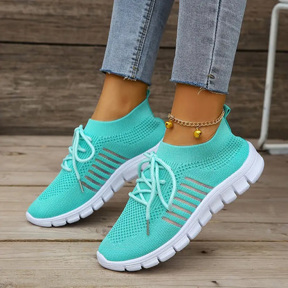 Women's Solid Color Lightweight Breathable Mesh Sneakers Trainers