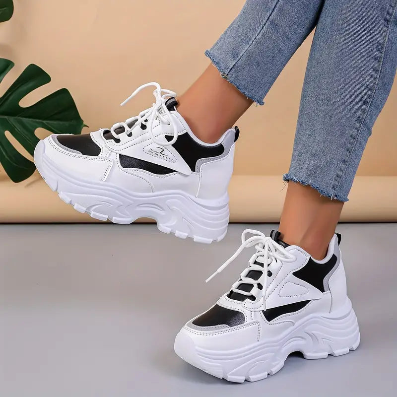 Women's Fashion Chunky Sneakers Trendy Wedge Sports Shoes