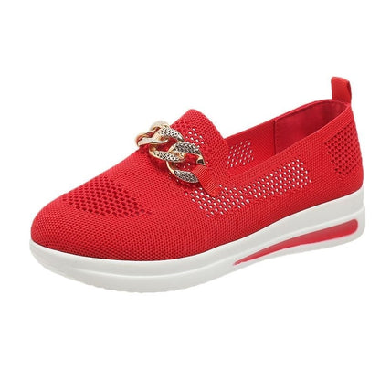 🔥Last Day 49% OFF - Women's Woven Breathable Casual Wedge Sneakers
