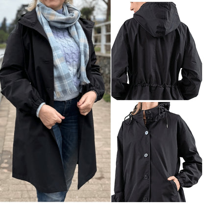 Water Resistant Oversized Hooded Windbreaker Rain Resistant Jacket