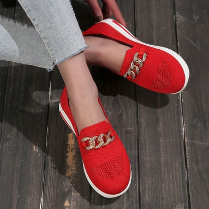 🔥Last Day 49% OFF - Women's Woven Breathable Casual Wedge Sneakers