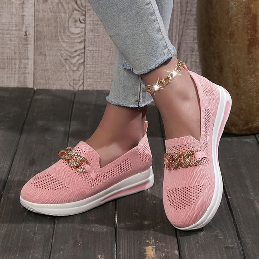 🔥Last Day 49% OFF - Women's Woven Breathable Casual Wedge Sneakers