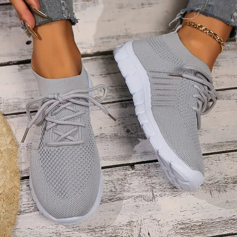 Women's Solid Color Lightweight Breathable Mesh Sneakers Trainers