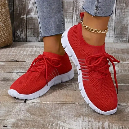 Women's Solid Color Lightweight Breathable Mesh Sneakers Trainers