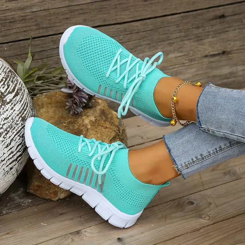 Women's Solid Color Lightweight Breathable Mesh Sneakers Trainers