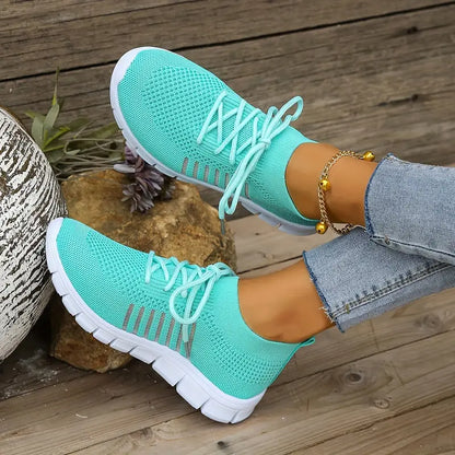 Women's Solid Color Lightweight Breathable Mesh Sneakers Trainers