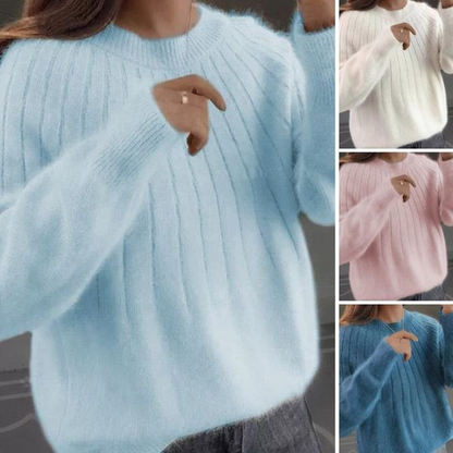 🔥Cashmere Solid Color Fluffy Knitting Sweater