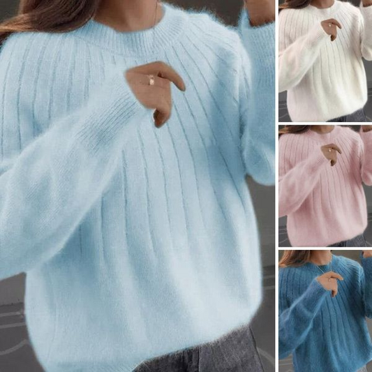 🔥Cashmere Solid Color Fluffy Knitting Sweater