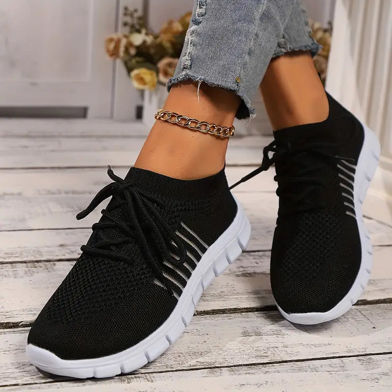 Women's Solid Color Lightweight Breathable Mesh Sneakers Trainers