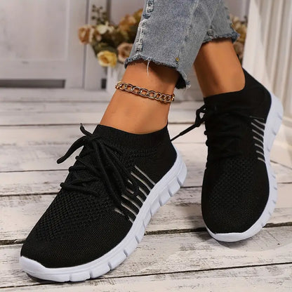 Women's Solid Color Lightweight Breathable Mesh Sneakers Trainers