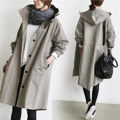 Water Resistant Oversized Hooded Windbreaker Rain Resistant Jacket