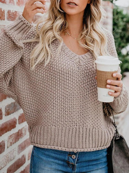 LOOSE KNIT V-NECK SWEATER