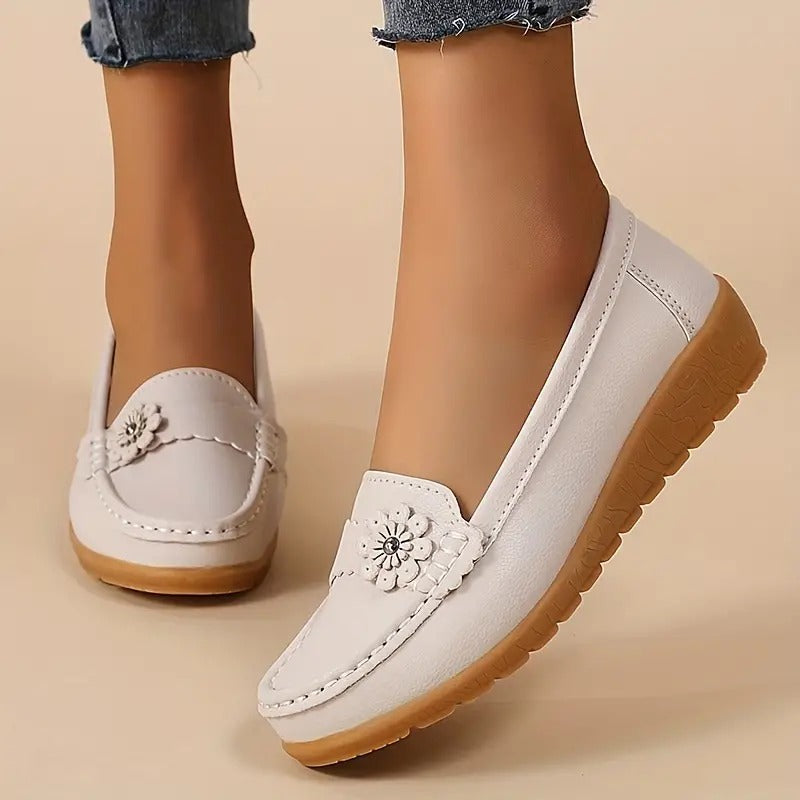 Women's Flower Decor Flat Loafers