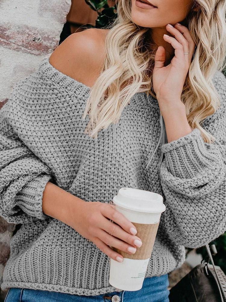 LOOSE KNIT V-NECK SWEATER