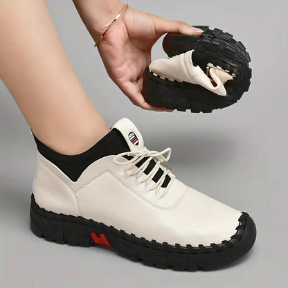 Women's Comfortable Waterproof Leather Sneaker Boots Shoes