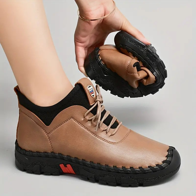 Women's Comfortable Waterproof Leather Sneaker Boots Shoes