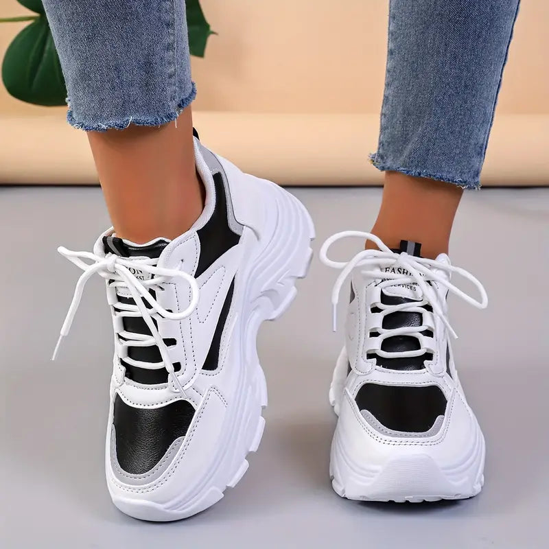 Women's Fashion Chunky Sneakers Trendy Wedge Sports Shoes
