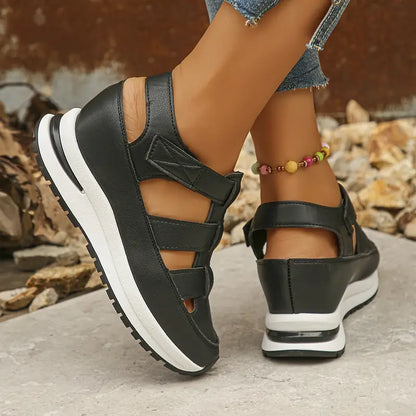 Women's Hollow Out Breathable Platform Wedge Sandals Sneakers