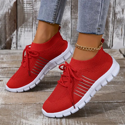 Women's Solid Color Lightweight Breathable Mesh Sneakers Trainers