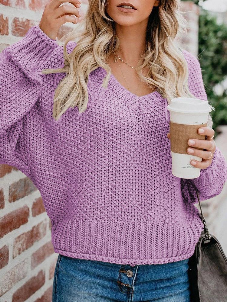 LOOSE KNIT V-NECK SWEATER
