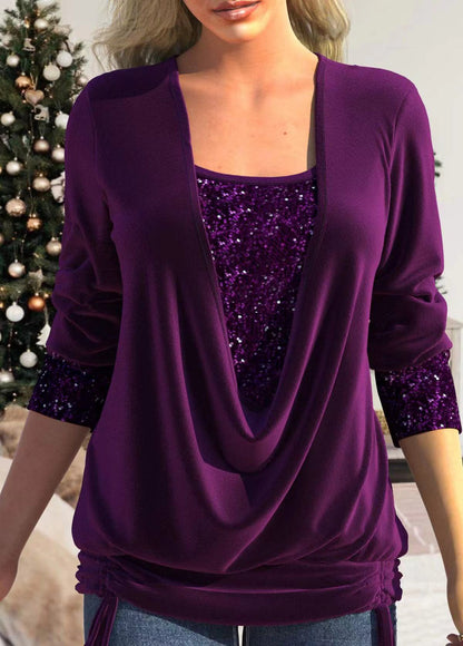 Sequins Long Sleeve Shirt