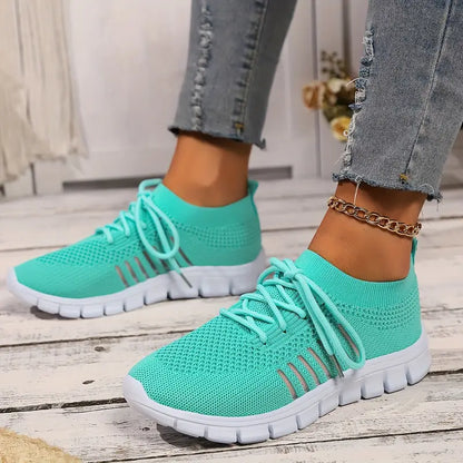 Women's Solid Color Lightweight Breathable Mesh Sneakers Trainers