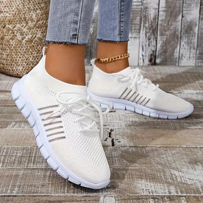 Women's Solid Color Lightweight Breathable Mesh Sneakers Trainers