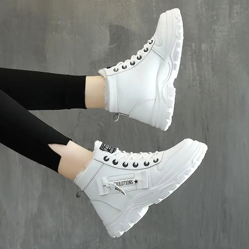 Women's Warm Plush Lined Sneakers Ankle Boots for Winter