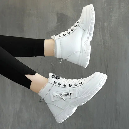 Women's Warm Plush Lined Sneakers Ankle Boots for Winter