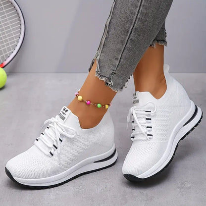 Women's Breathable Arch Support Platform Wedge Orthopedic Sneakers Walking Shoes