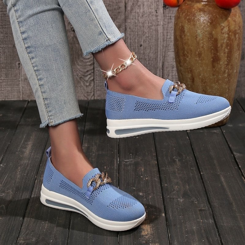 🔥Last Day 49% OFF - Women's Woven Breathable Casual Wedge Sneakers