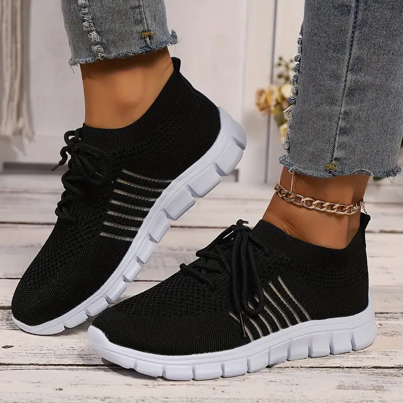 Women's Solid Color Lightweight Breathable Mesh Sneakers Trainers
