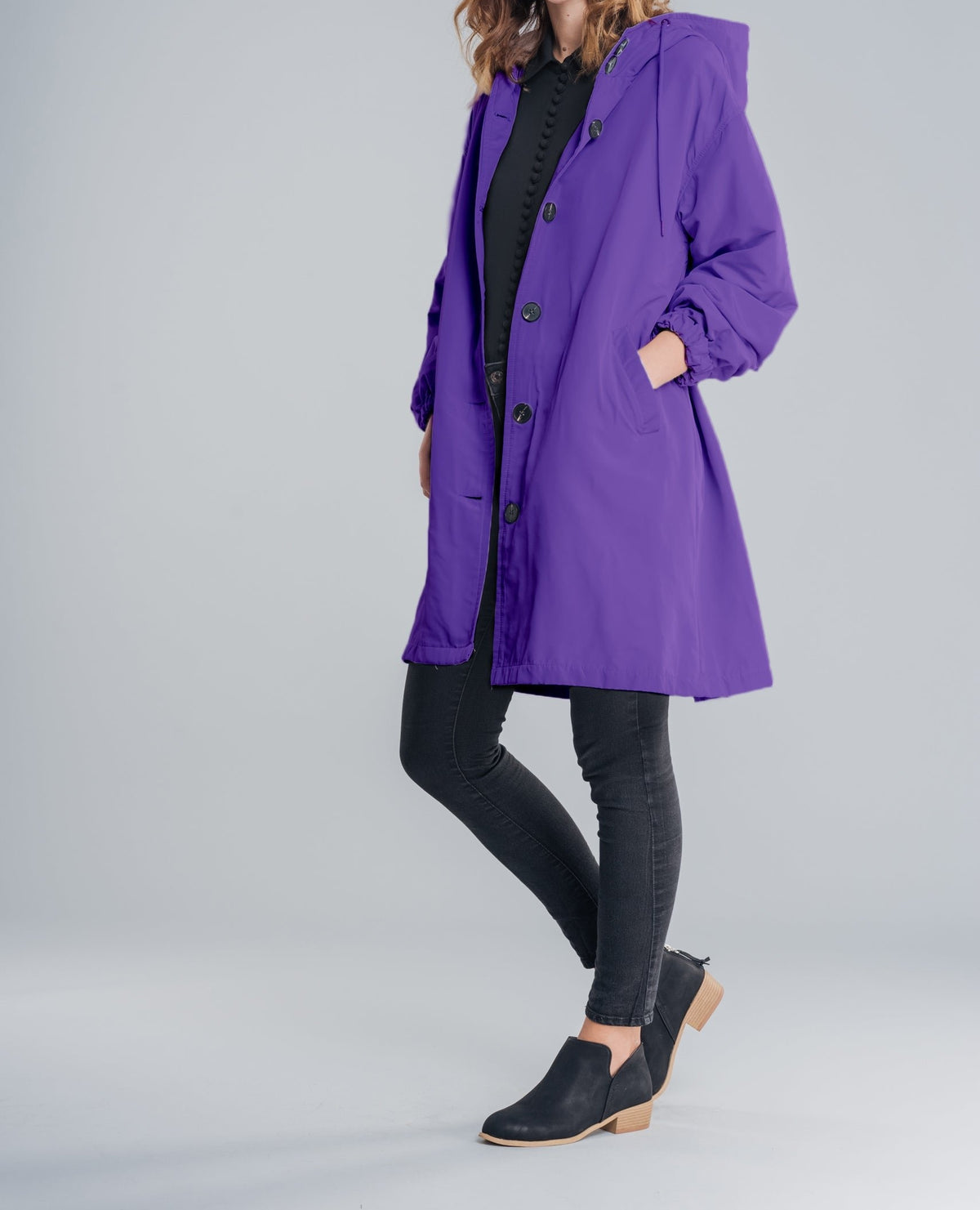 Water Resistant Oversized Hooded Windbreaker Rain Resistant Jacket