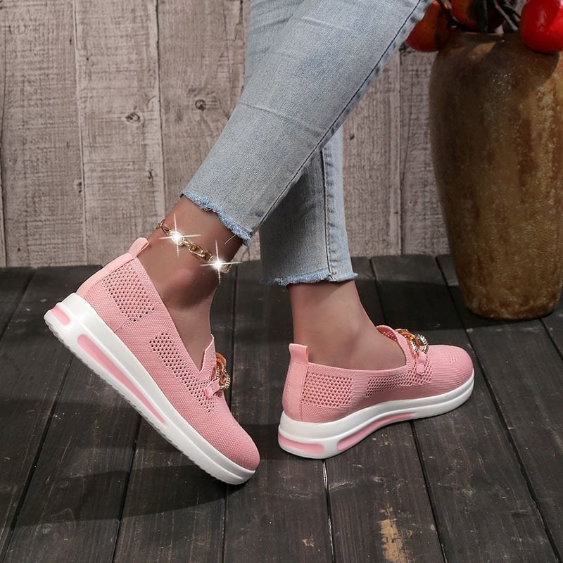 🔥Last Day 49% OFF - Women's Woven Breathable Casual Wedge Sneakers