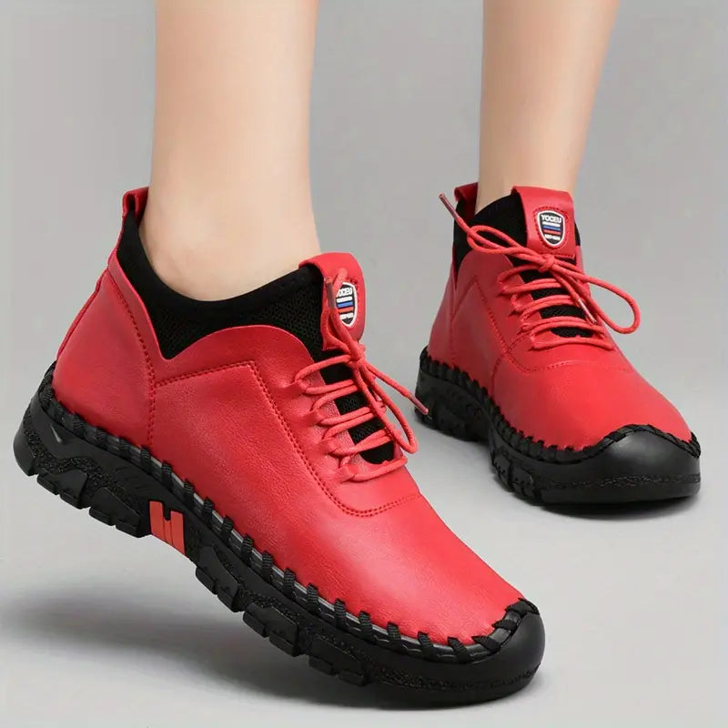 Women's Comfortable Waterproof Leather Sneaker Boots Shoes