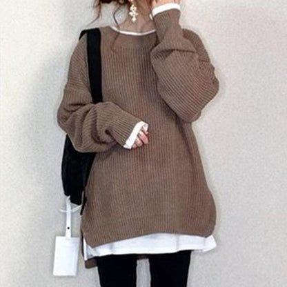 Casual Solid Color Oversize Sweater Top