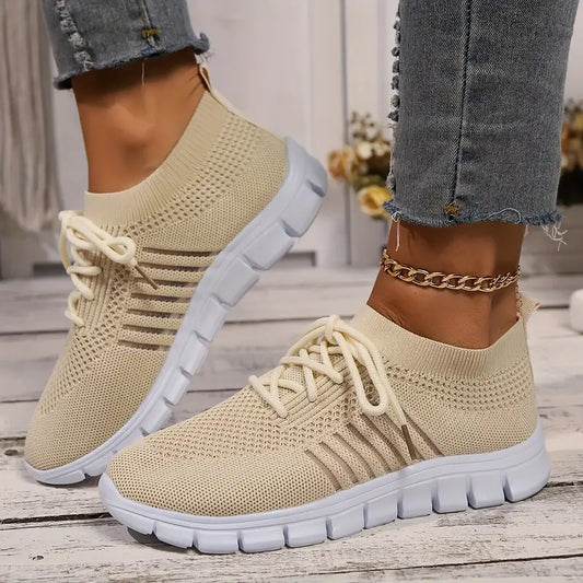 Women's Solid Color Lightweight Breathable Mesh Sneakers Trainers