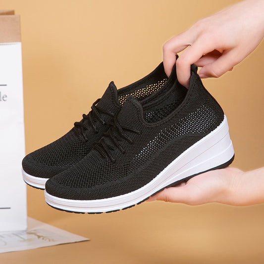 Women's Fashion Breathable Wedge Sneakers