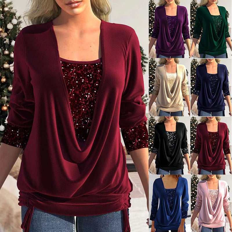 Sequins Long Sleeve Shirt