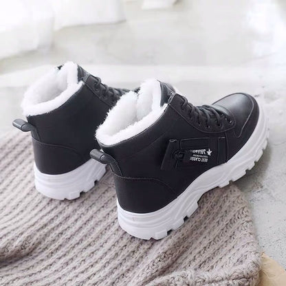 Women's Warm Plush Lined Sneakers Ankle Boots for Winter
