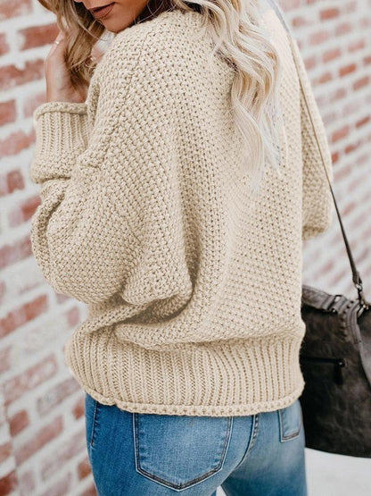 LOOSE KNIT V-NECK SWEATER