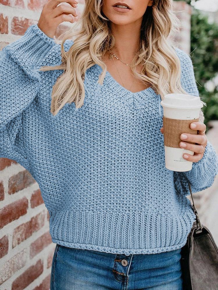 LOOSE KNIT V-NECK SWEATER
