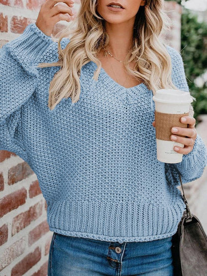 LOOSE KNIT V-NECK SWEATER