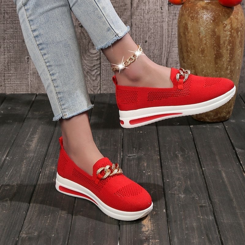🔥Last Day 49% OFF - Women's Woven Breathable Casual Wedge Sneakers