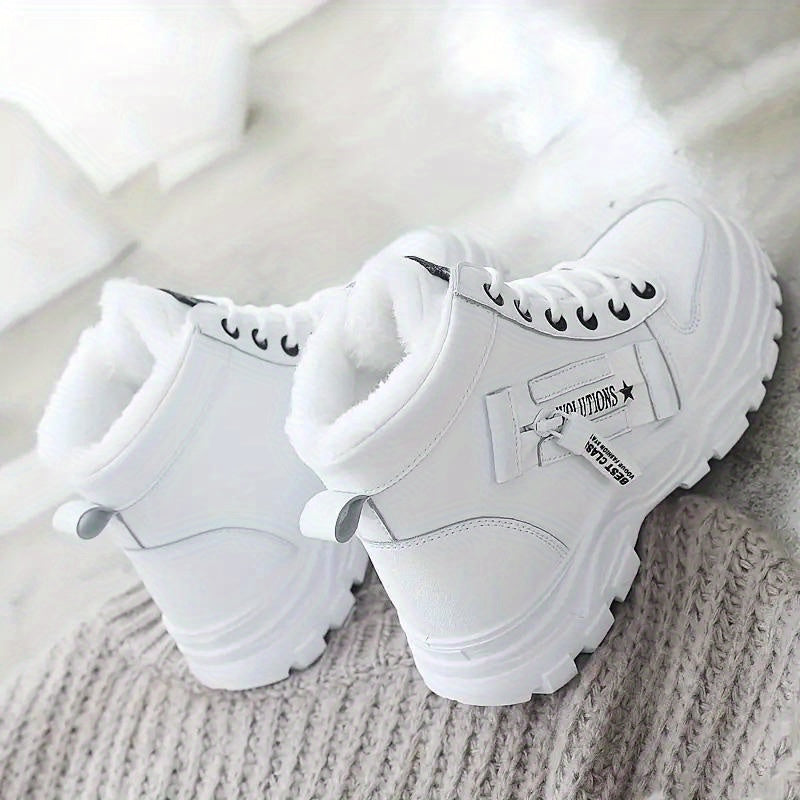 Women's Warm Plush Lined Sneakers Ankle Boots for Winter