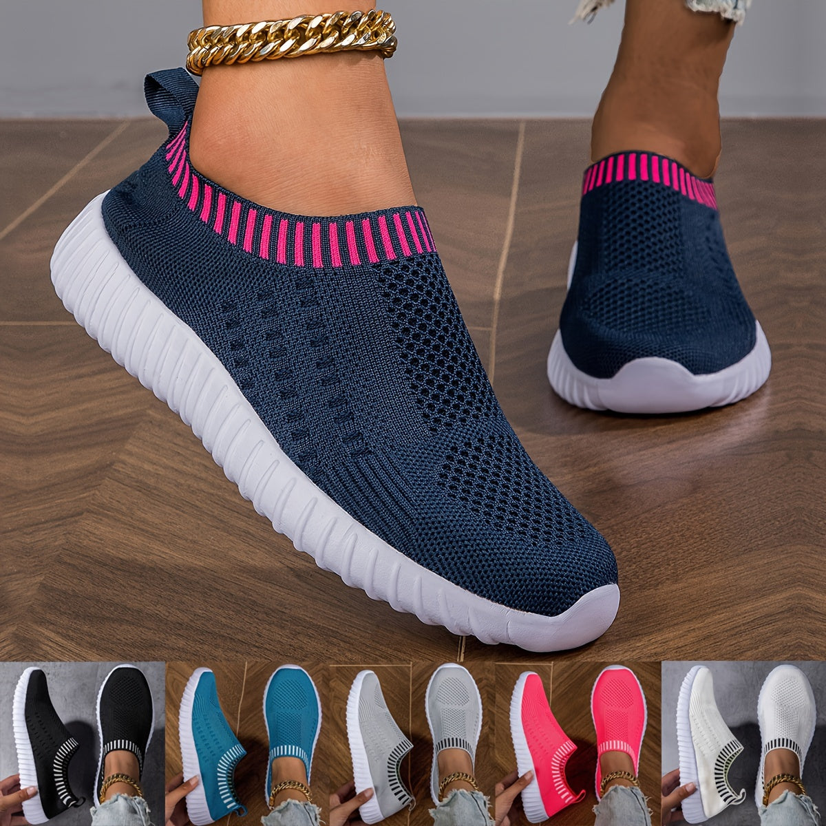 Women's Lightweight Breathable Knit Outdoor Shoes Sneakers