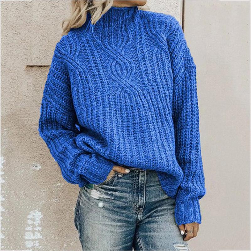 SOLID COLOR KNITTED SWEATER